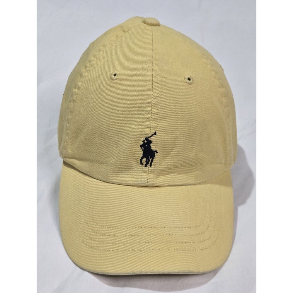 Polo Ralph Lauren Hat Unisex OS Yellow Cap Naturally Worn Distressed